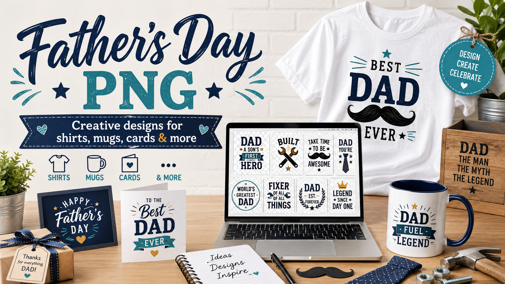 Father’s Day PNG Designs for Shirts, Mugs, Stickers & Handmade Gifts