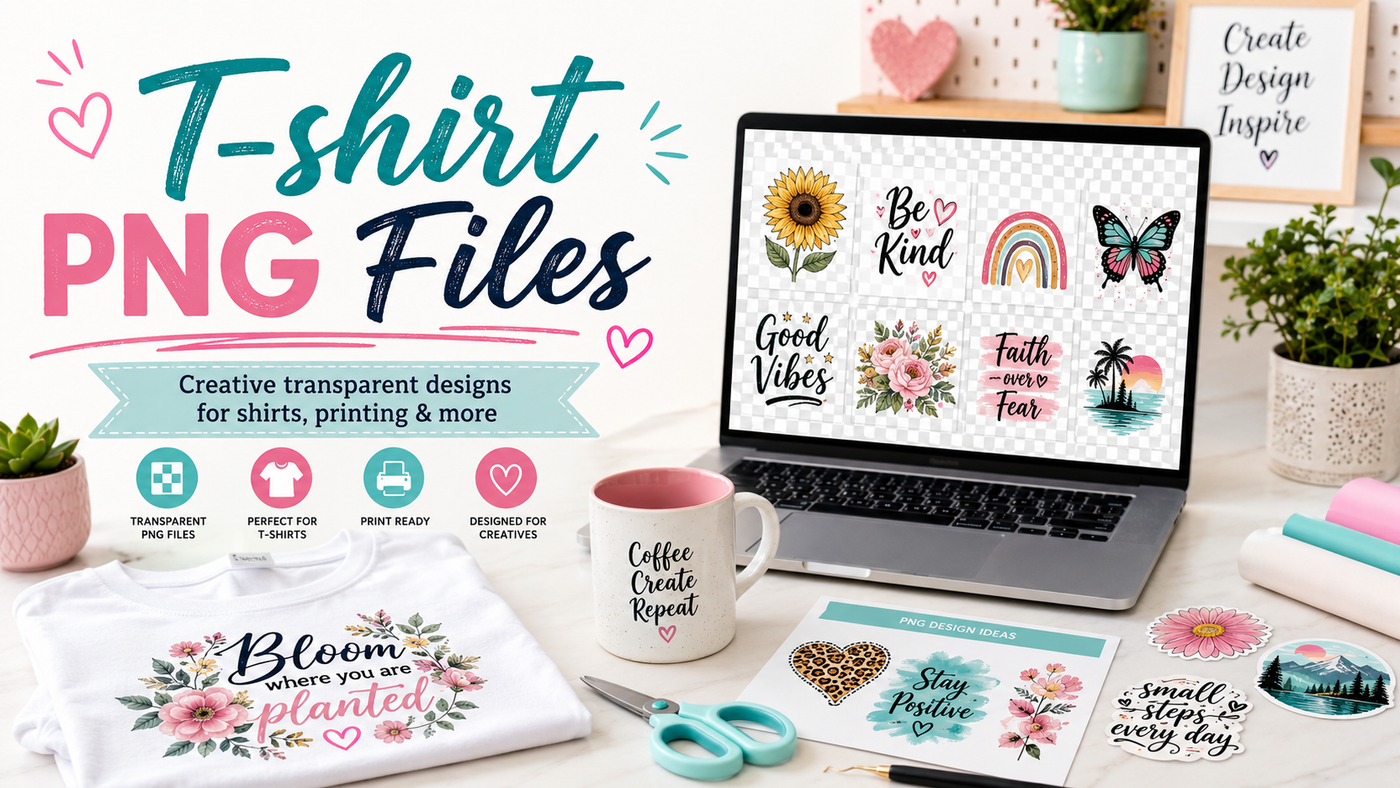 T-Shirt PNG Files for Cricut, Sublimation & Print-on-Demand Designs