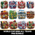 Soccer 2026 Country PNG Bundle | World Football Team Designs