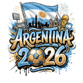 Argentina Soccer 2026 PNG | Football Fan Sublimation Design