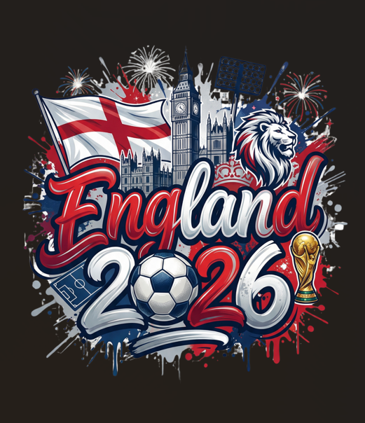 England 2026 PNG Soccer Fan Design Digital Download