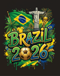Brazil 2026 PNG Soccer Fan Design Digital Download