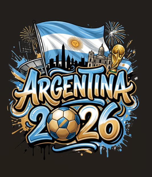Argentina 2026 PNG Soccer Fan Design Digital Download