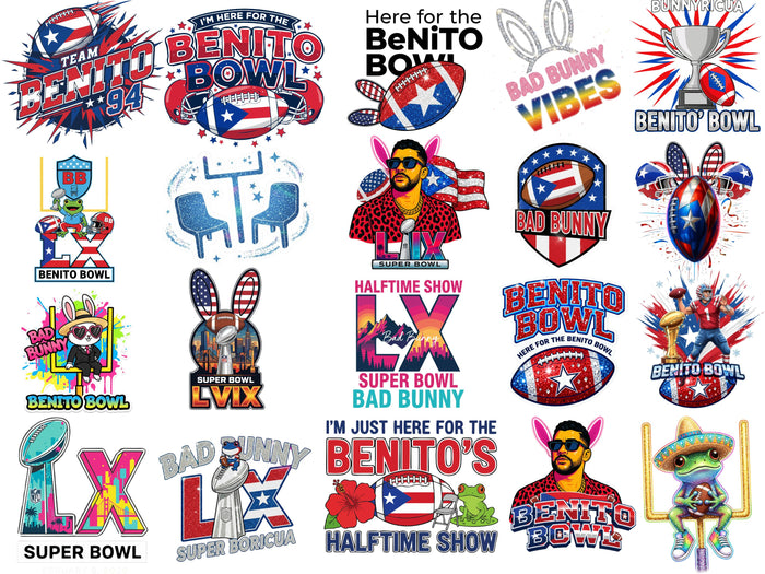 Super Bowl 2026 Benito Bowl Bundle – 20 PNG Designs