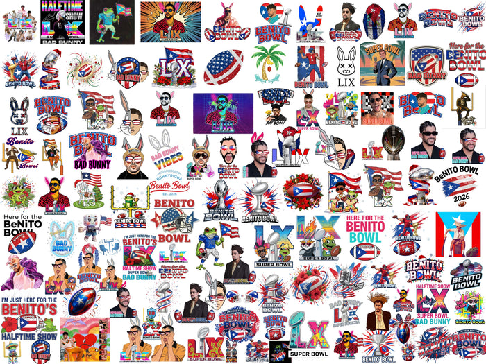 Super Bowl 2026 Benito Bowl MEGA Bundle 120+ PNG Designs