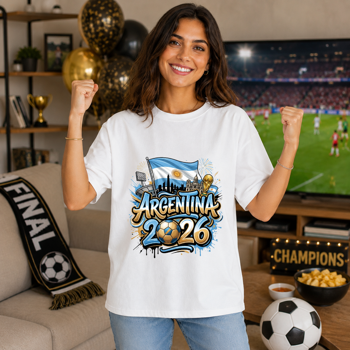 Argentina 2026 PNG Soccer Fan Design Digital Download