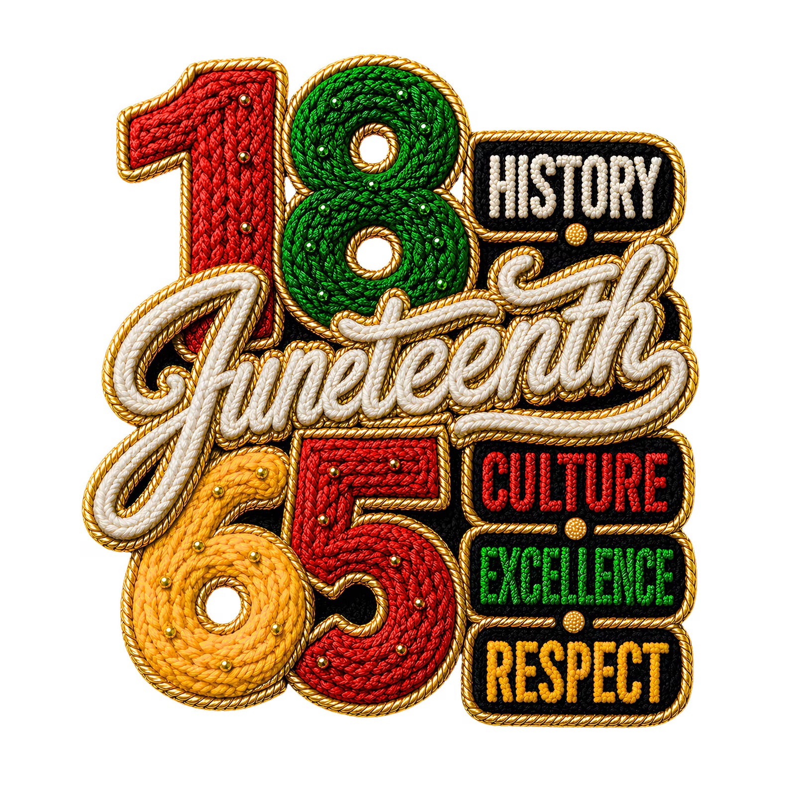 Juneteenth 1865 History Culture Excellence Respect PNG Design